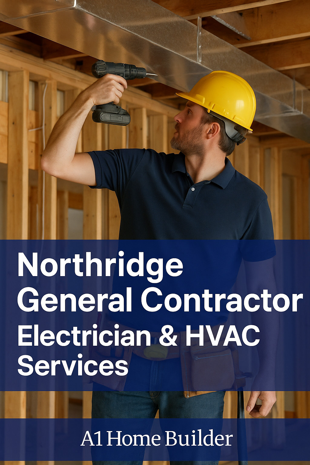 Northridge general contractor installing HVAC system – A1 Home Builder